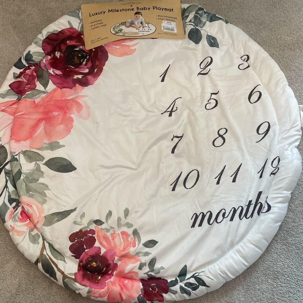 Luxury Milestone Baby Playmat - Floral Design